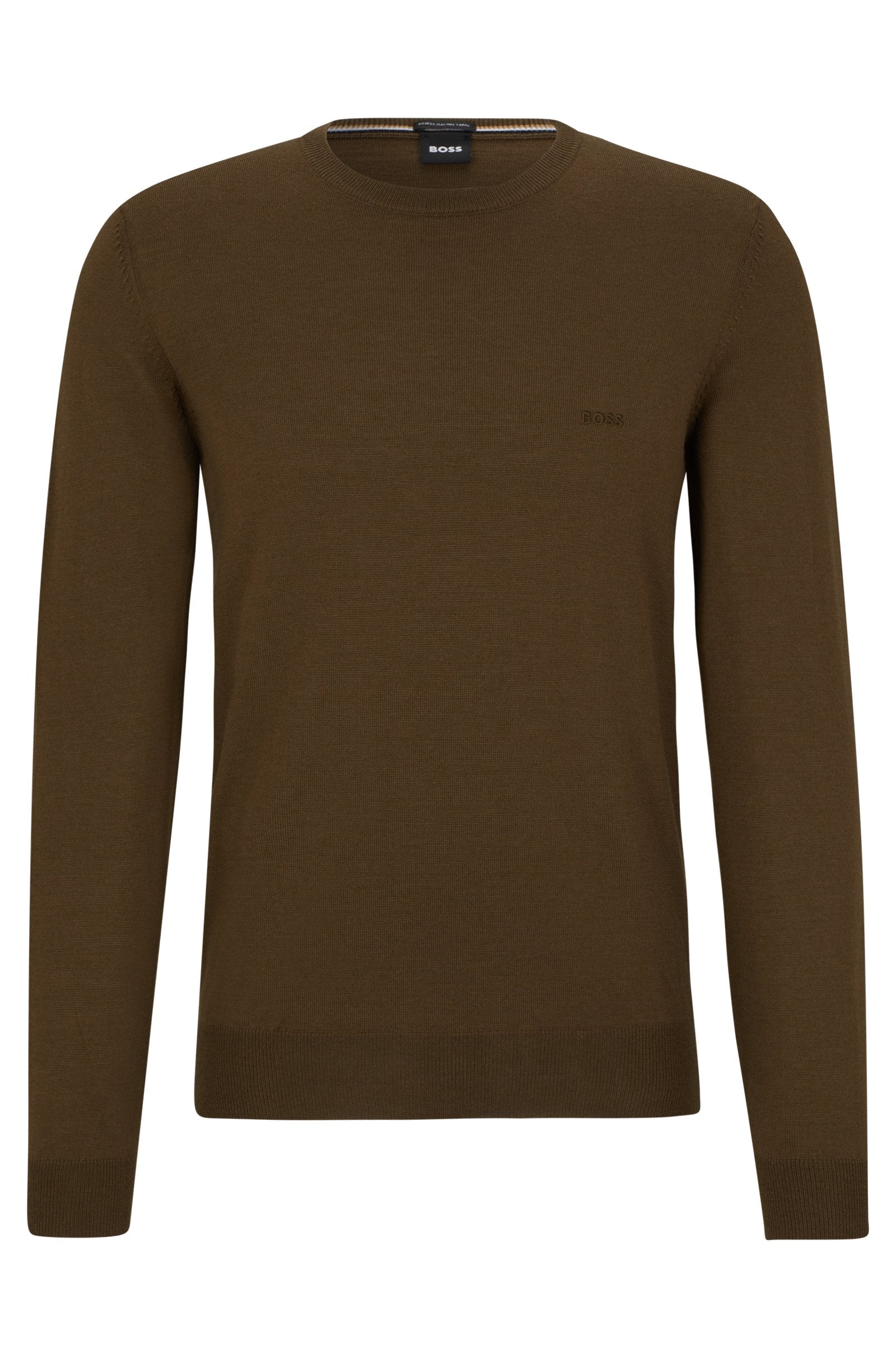 BOSS - BOTTO-L Open Green LOGO-EMBROIDERED SWEATER IN RESPONSIBLE WOOL 50476364 361