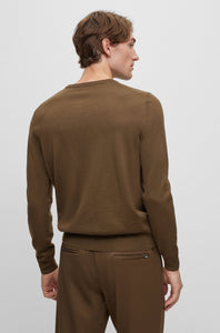 BOSS - BOTTO-L Open Green LOGO-EMBROIDERED SWEATER IN RESPONSIBLE WOOL 50476364 361