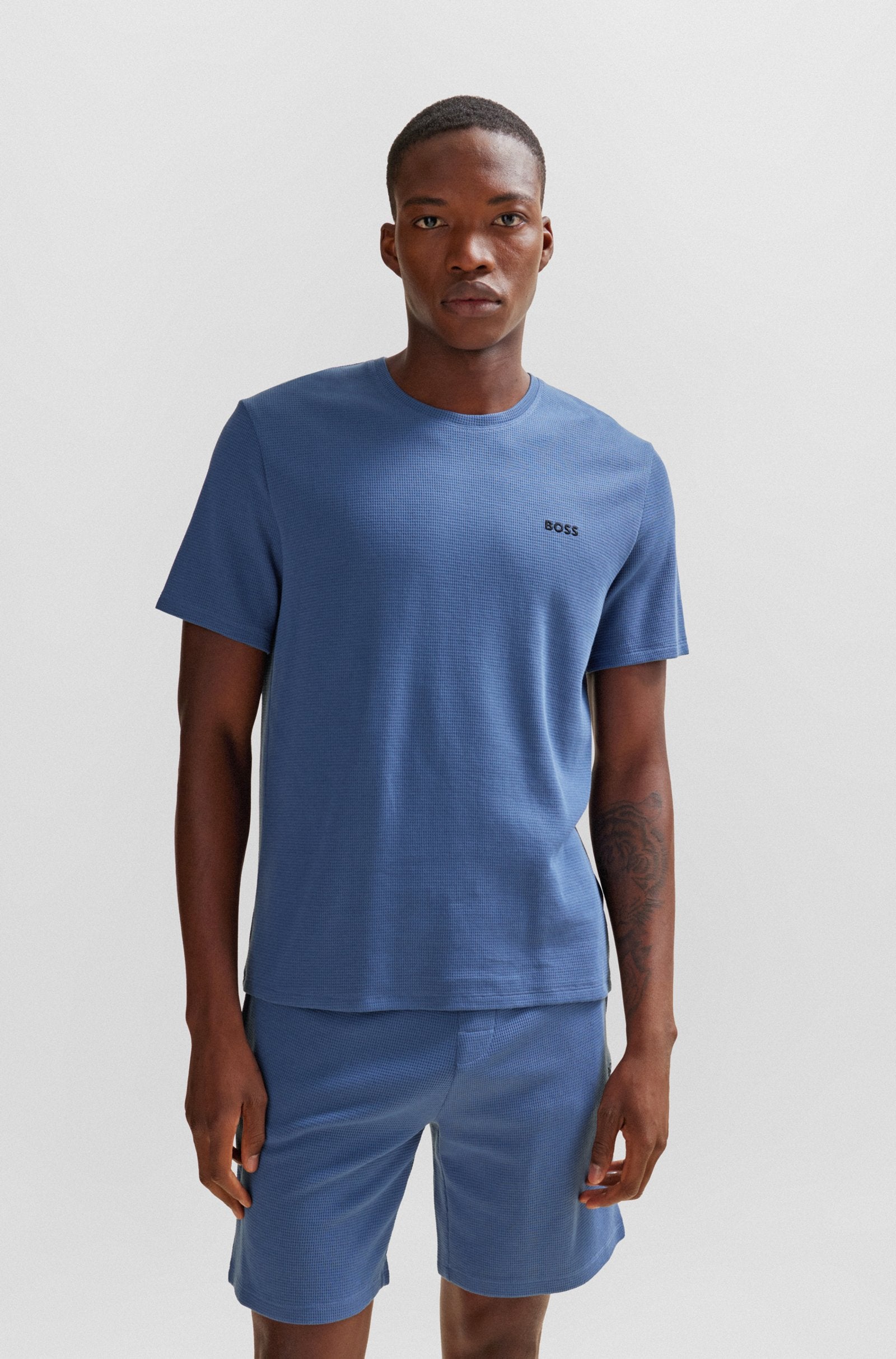 BOSS - WAFFLE T-SHIRT Open Blue Loungewear T-Shirt 50480834 479