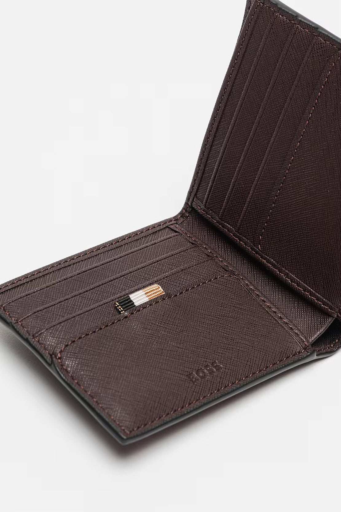 BOSS - ZAIR_8 CC Dark Red Billfold Wallet in Recycled Leather 50485600 642