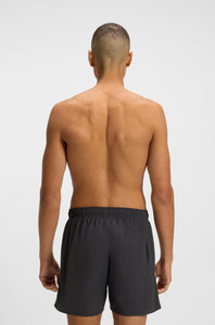 BOSS - ICONIC Swim Shorts With Stripe Detail In Dark Grey 50491594 022