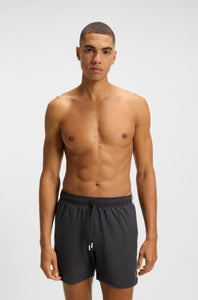 BOSS - ICONIC Swim Shorts With Stripe Detail In Dark Grey 50491594 022