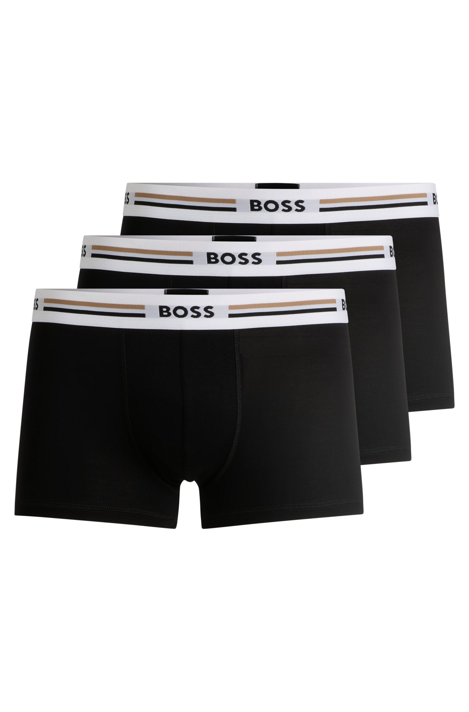 BOSS - 3-Pack Of Black Stretch Trunks With Signature Stripe Waistbands 50492200 001