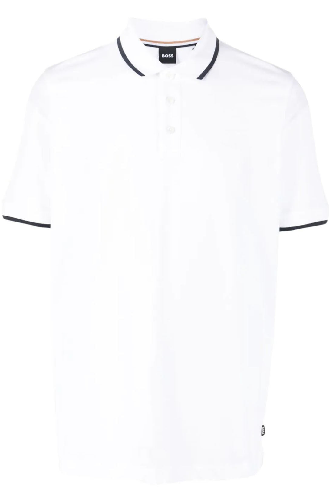 BOSS - PARLEY 190 White Logo Embossed Cotton Pique Polo Shirt 50494697 100