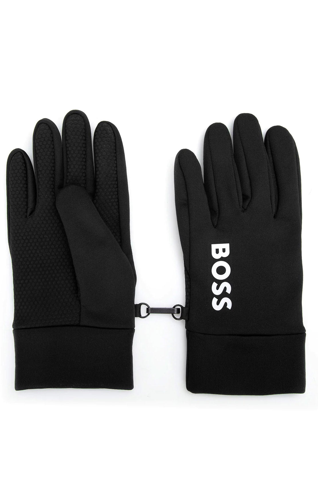 BOSS - RUNNING-GLOVES-3 Black Running Gloves With Logo Detail 50496570 001