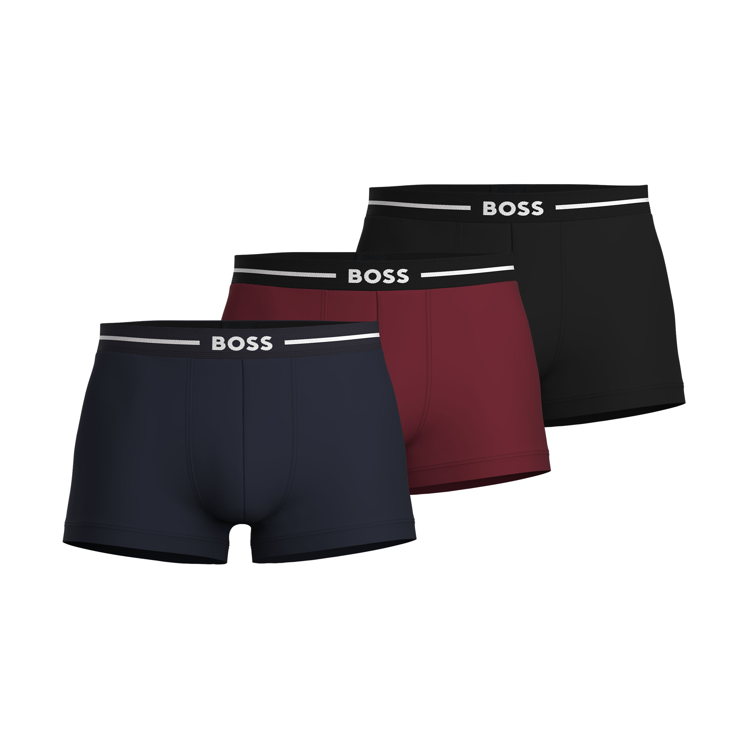 BOSS - 3-Pack Of Organic Stretch Cotton Trunks With Logo Waistbands 50499390 970