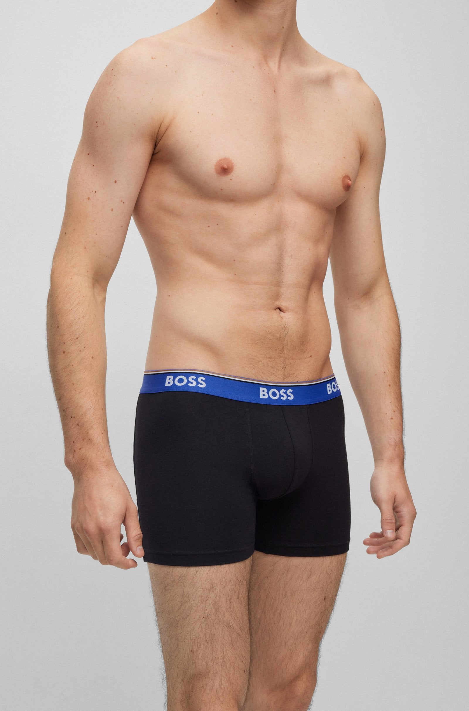 BOSS - 3-Pack Of Stretch Cotton Boxer Briefs With Logo Waistbands 50499441 972