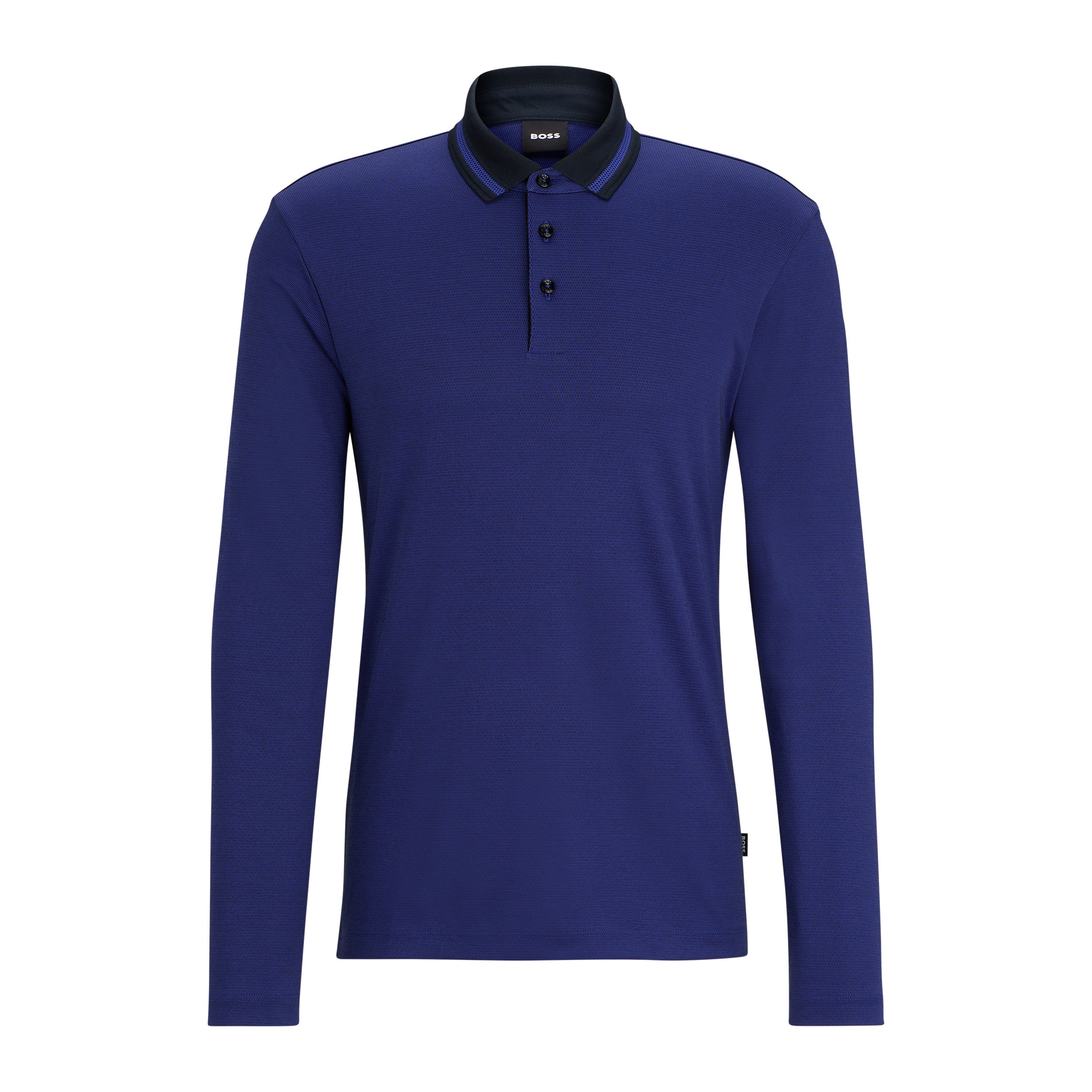 BOSS - PLEINS 23 Dark Blue Slim Fit Long Sleeved Polo Shirt 50500463 404