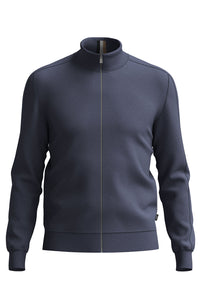 BOSS - MENTOLO Dark Blue Full Zip Cardigan In Cotton and Virgin Wool 5050061 405