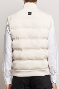 BOSS - MANDOLINO Open White Regular Fit Ribbed Cotton Blend Gilet 50500677 131
