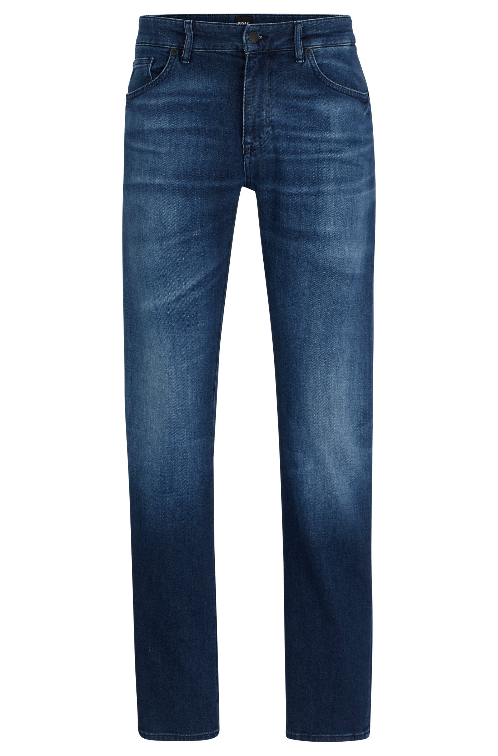 BOSS - MAINE3 Regular Fit Jeans In Italian Cashmere Touch Denim in Navy 50501065 418