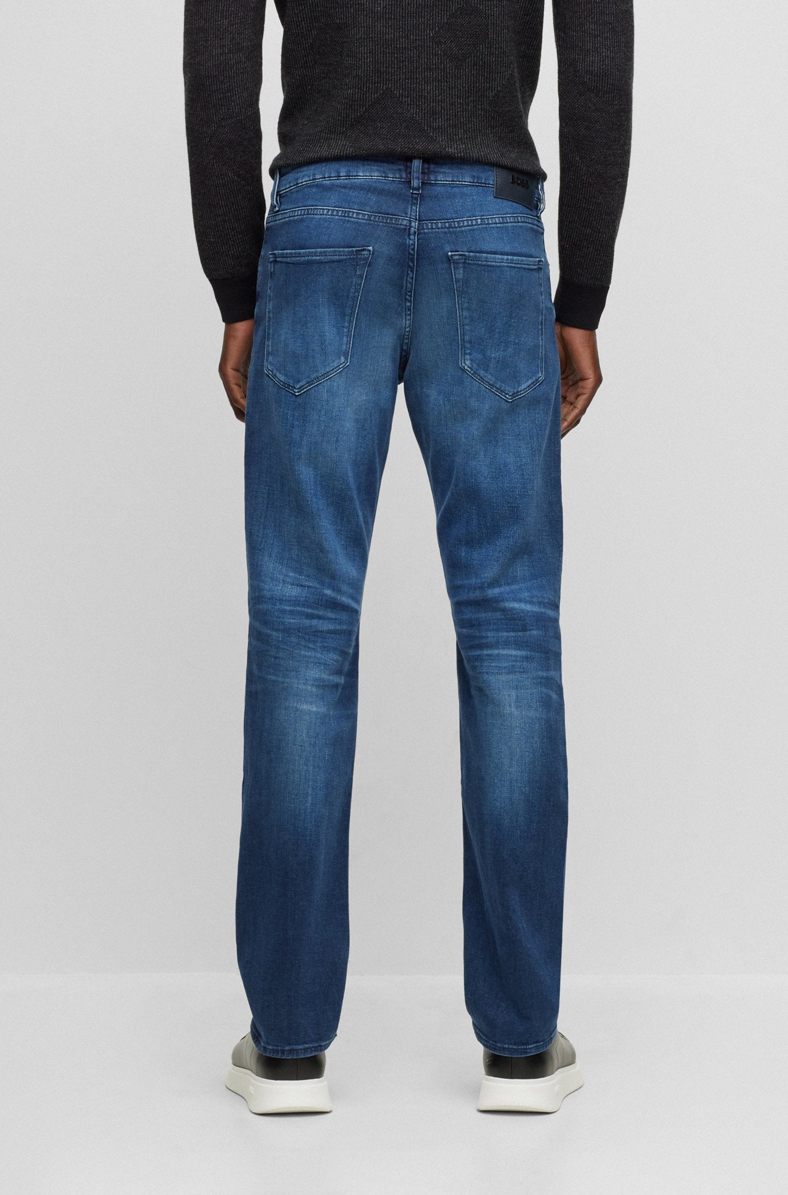 BOSS - MAINE3 Regular Fit Jeans In Italian Cashmere Touch Denim in Navy 50501065 418