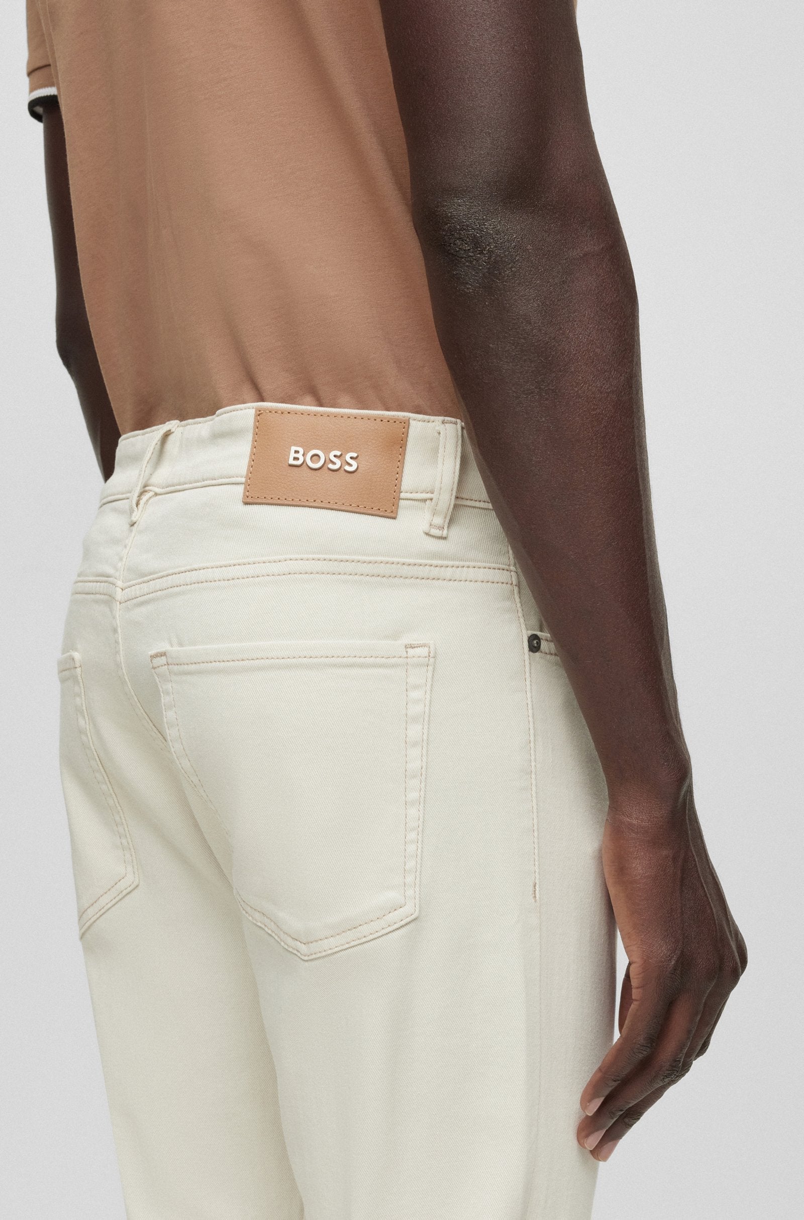 BOSS - DELAWARE3-1 Slim Fit Jeans In Super Soft Open White Italian Denim 50501074 131