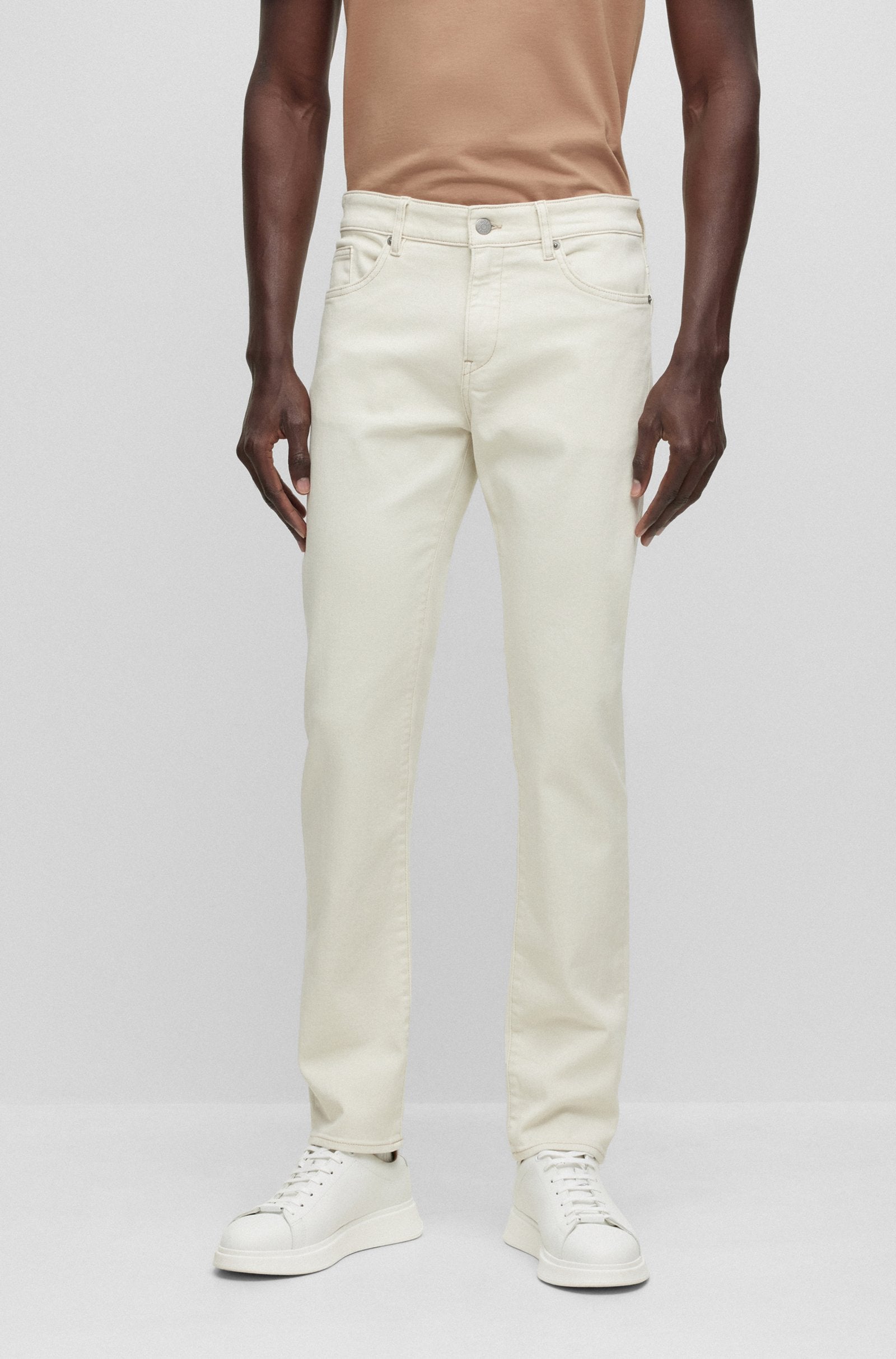 BOSS - DELAWARE3-1 Slim Fit Jeans In Super Soft Open White Italian Denim 50501074 131