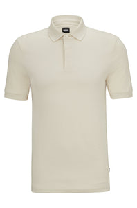 BOSS - PENROSE 44 Open White Slim Fit Polo Shirt With Micro Pattern 50501098 131