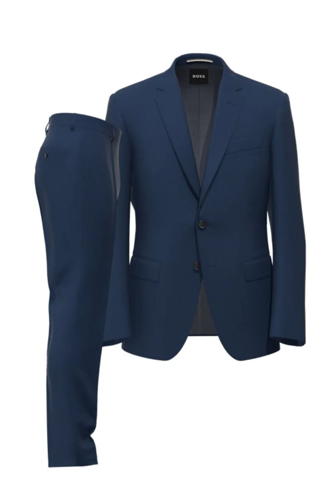 BOSS - H-HUGE-2PCS - Open Blue Slim Fit Stretch Tailoring Suit 50502446 475