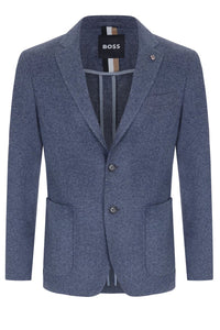 BOSS - Slim-Fit Jacket In Stretch Jersey With Wool In Open Blue 50502533 475