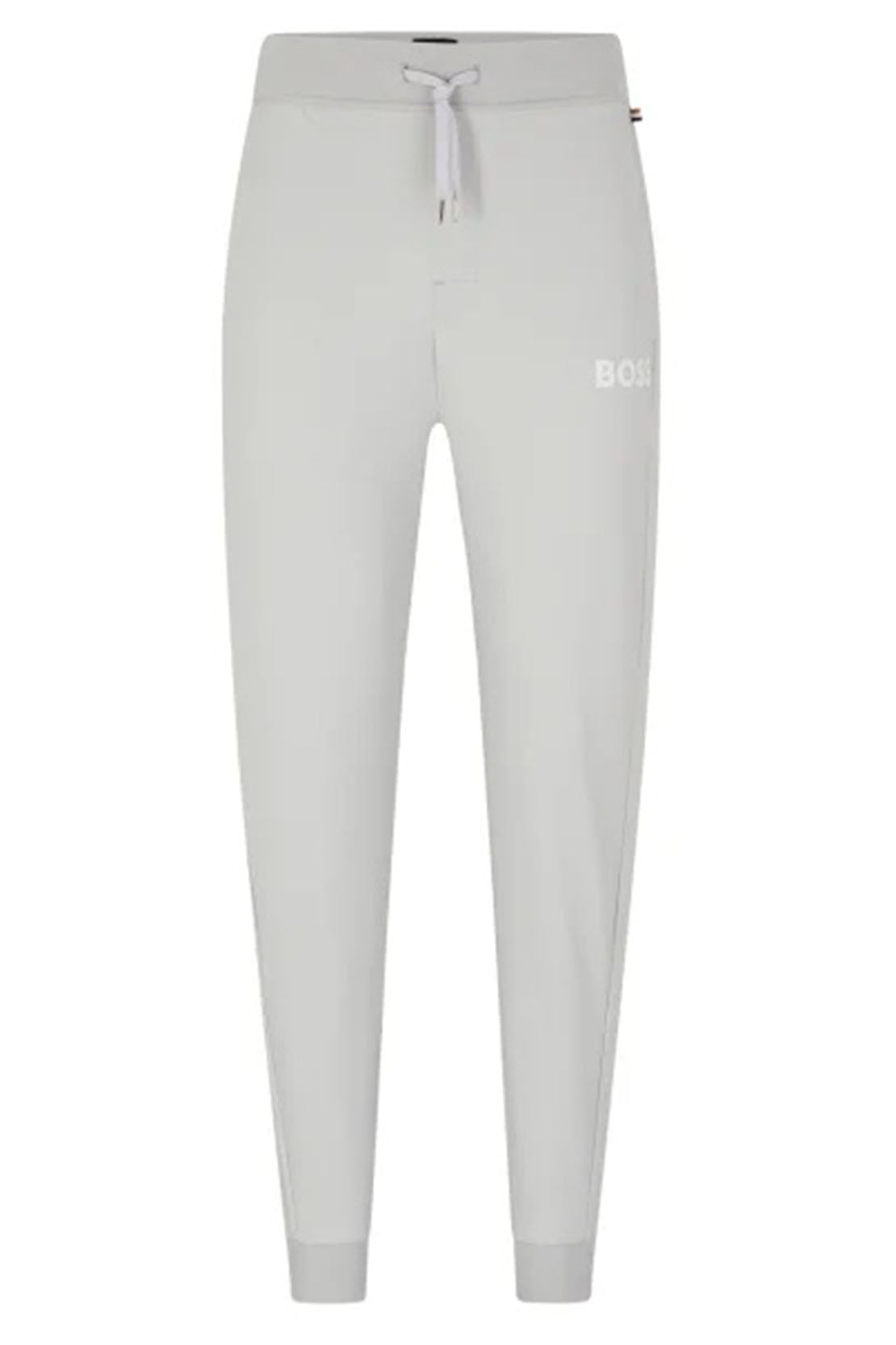 BOSS - COTTON-BLEND TRACKSUIT BOTTOMS WITH EMBROIDERED LOGO In Light Grey 50503052 057