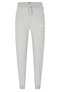 BOSS - COTTON-BLEND TRACKSUIT BOTTOMS WITH EMBROIDERED LOGO In Light Grey 50503052 057