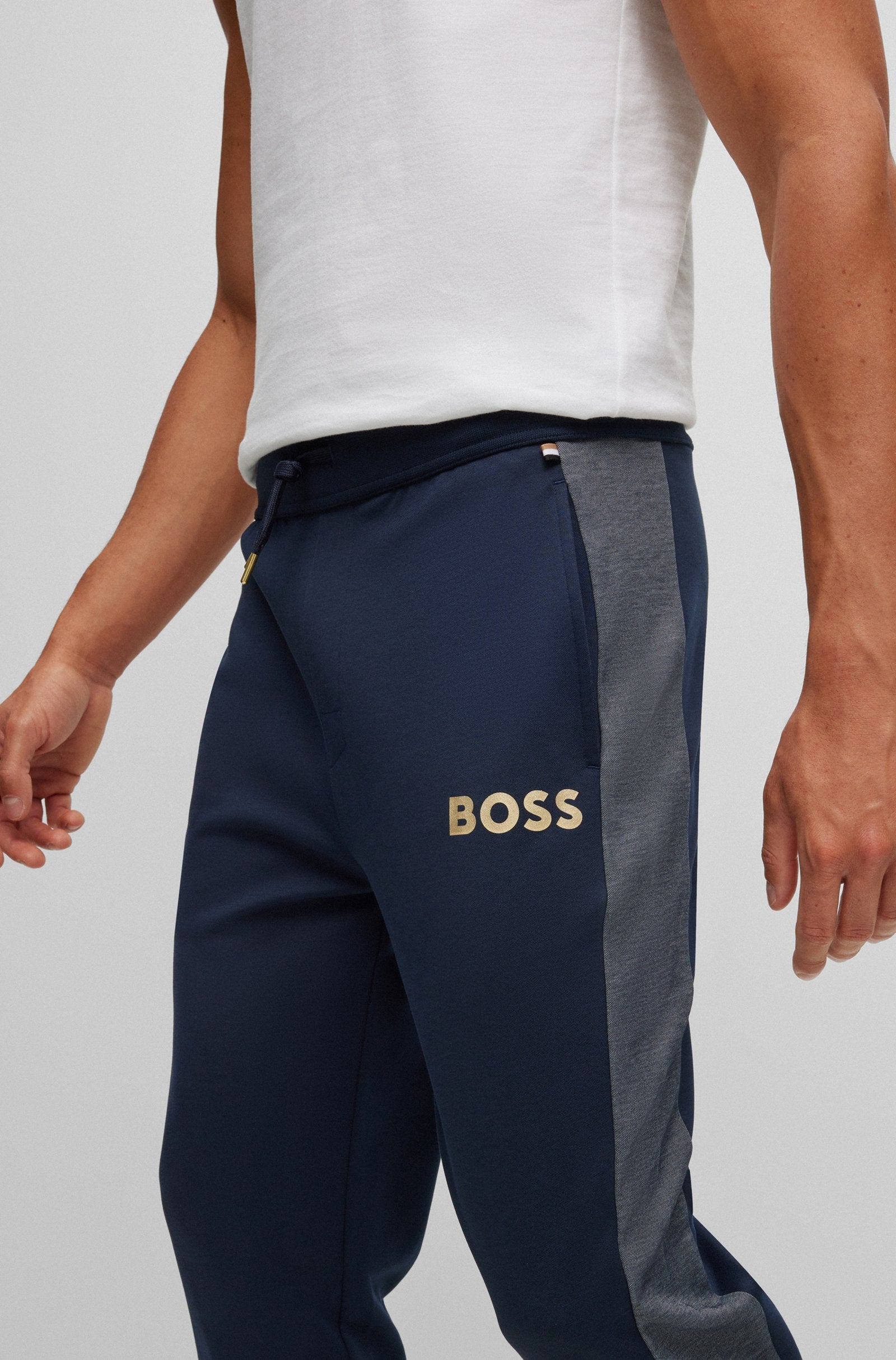 BOSS - Dark Blue SWEATPANTS WITH EMBROIDERED LOGO 50503052 403