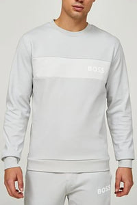 BOSS - COTTON-BLEND SWEATSHIRT WITH EMBROIDERED LOGO In Light Grey 50503061 057