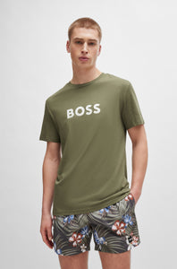 BOSS - Cotton-Jersey Regular Fit T-SHIRT in Beige/Khaki 50503276 250