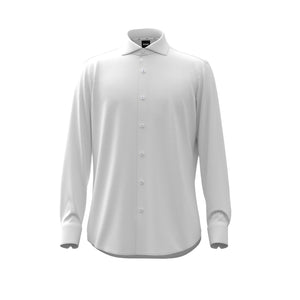 BOSS - H-JOE White Regular Fit Textured Stretch Cotton Shirt 50504167 100