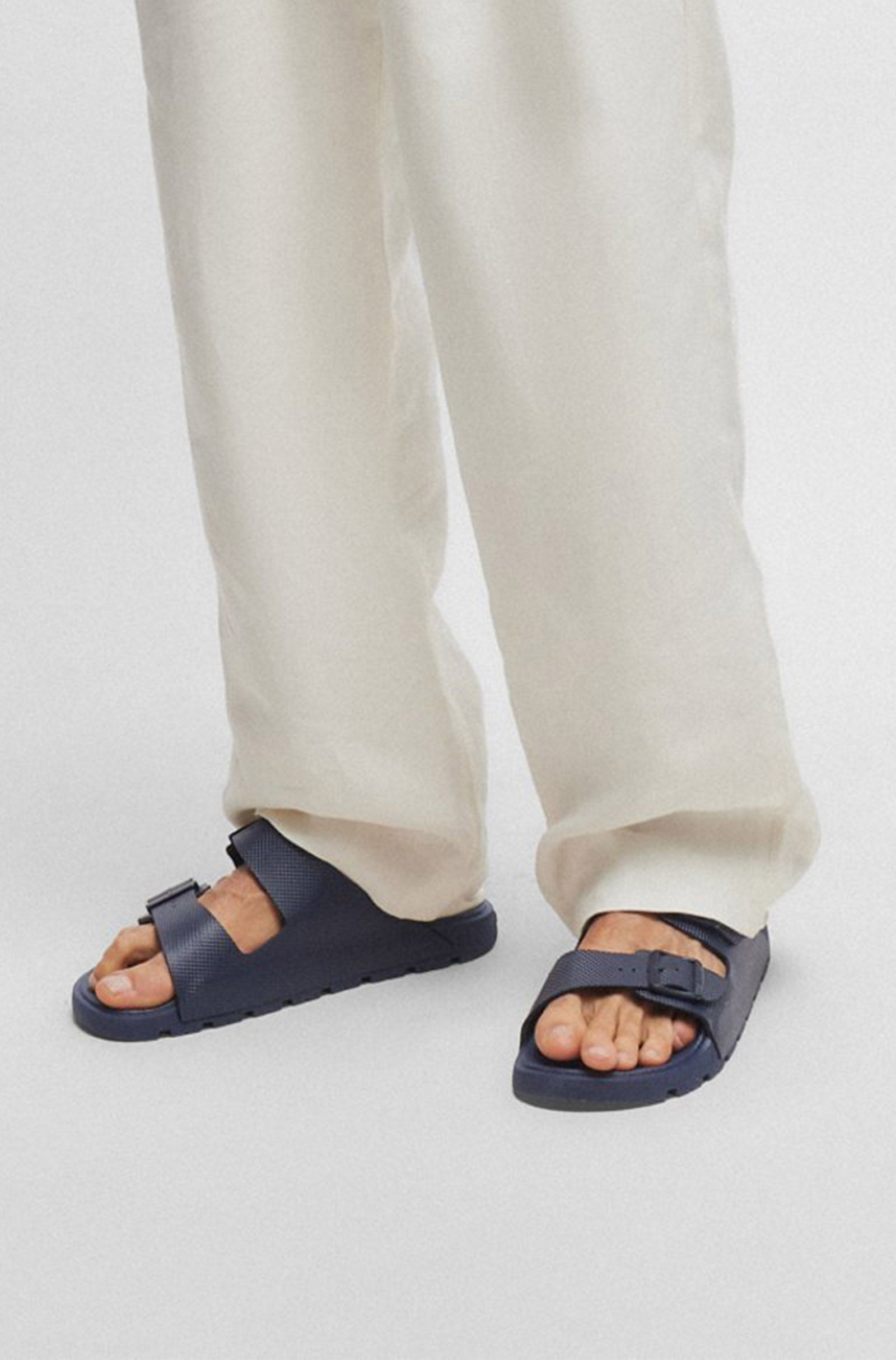 BOSS - SURFLEY Dark Blue Sandals With Double Strap And Worked Upper 50505540 405