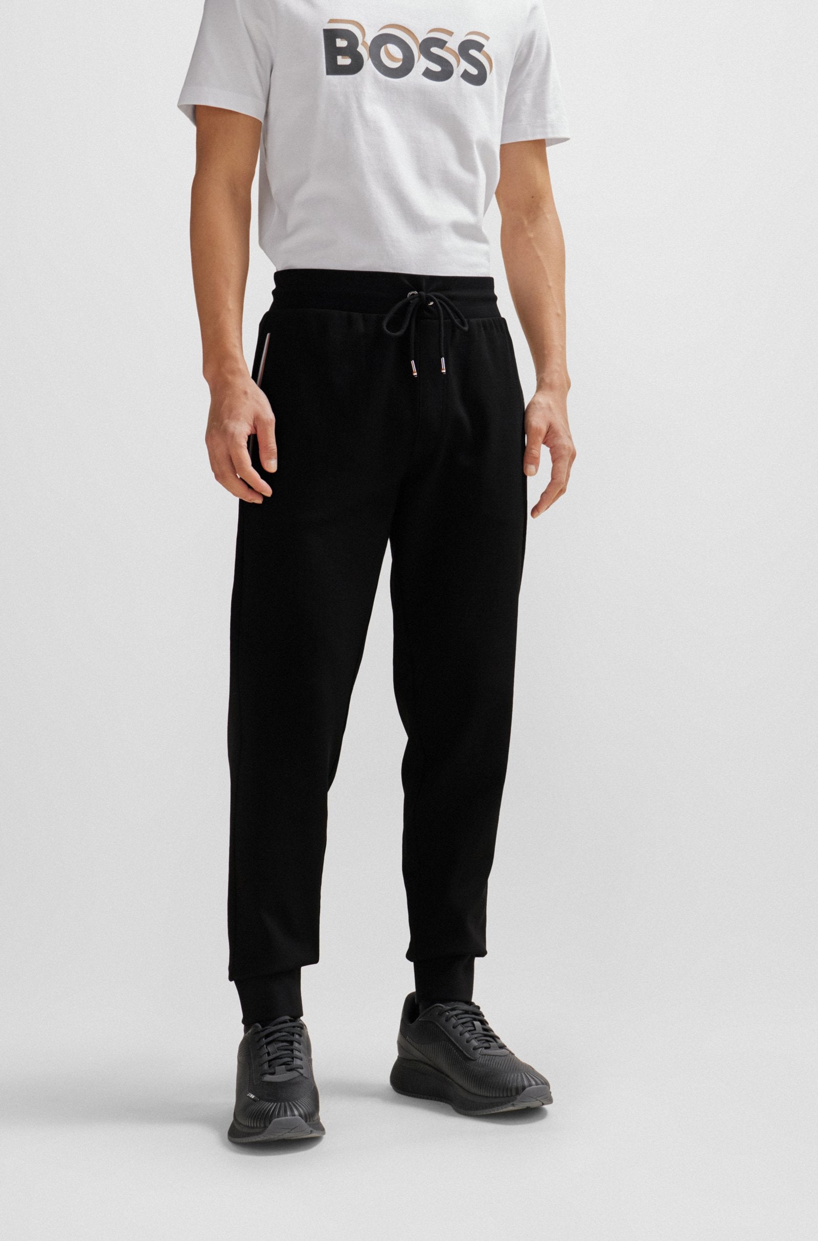 BOSS - LAMONT 66 Cotton Blend Jogging Bottoms in Black 50505782 001