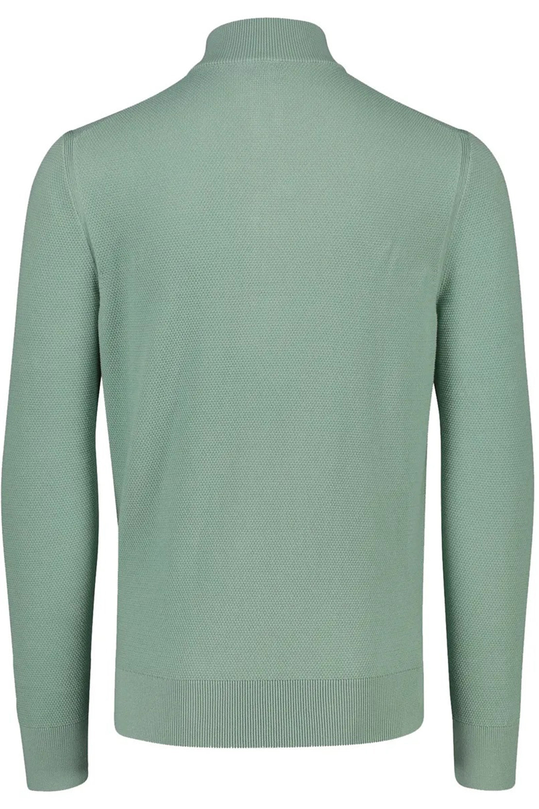 BOSS - EBRANDO Light Green Zip Neck Sweater In Micro Structured Cotton 50505997 373