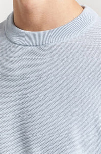 BOSS - ECAIO-P Micro-Structured Cotton Sweater In Light Pastel Blue 50506022 454