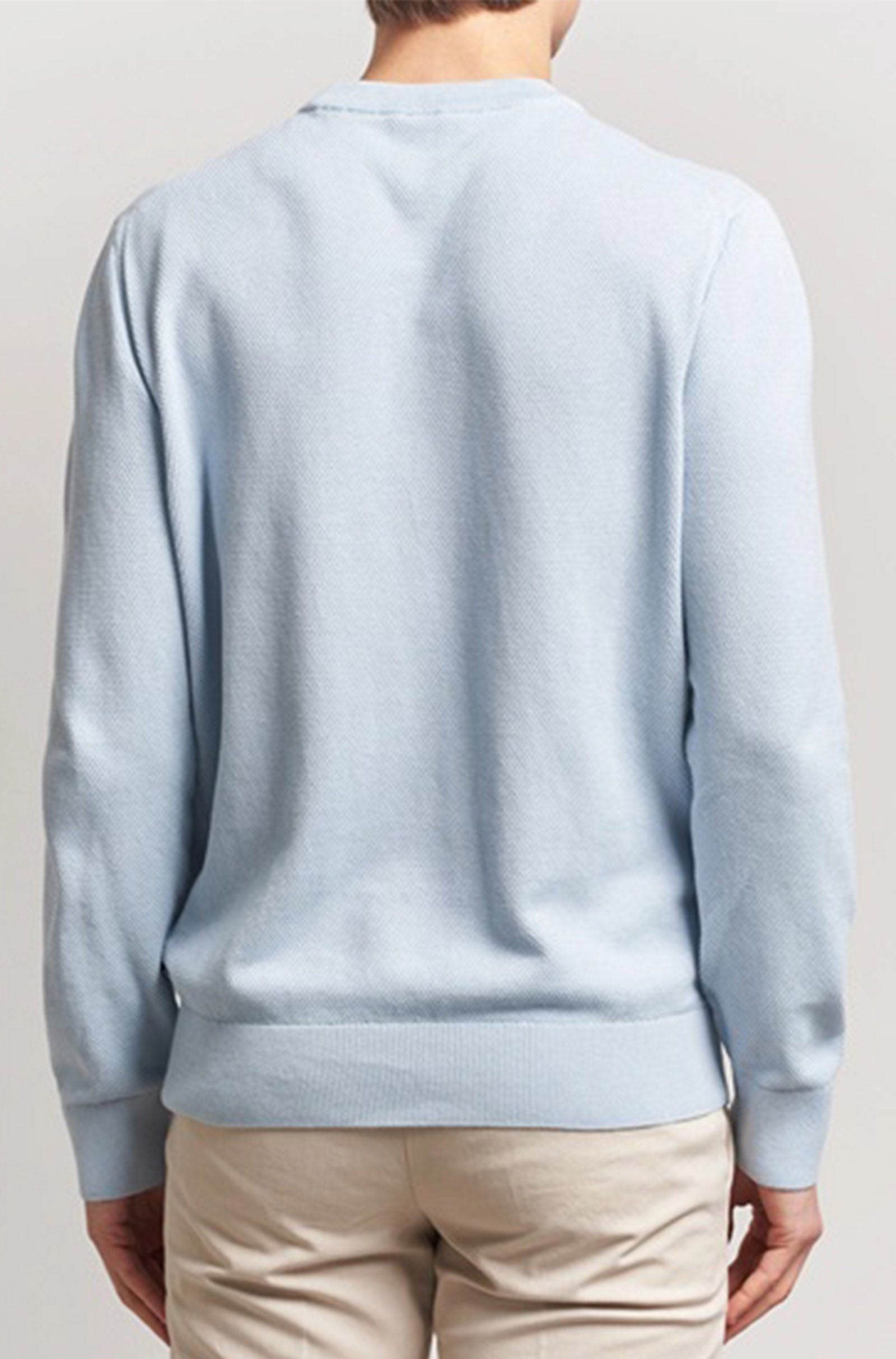 BOSS - ECAIO-P Micro-Structured Cotton Sweater In Light Pastel Blue 50506022 454