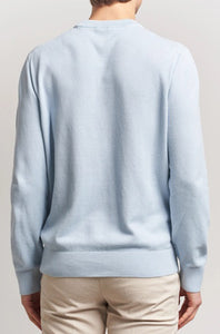 BOSS - ECAIO-P Micro-Structured Cotton Sweater In Light Pastel Blue 50506022 454