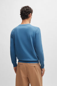 BOSS - PACELLO Light Pastel Blue V-Neck Cotton Sweater 50506042 459