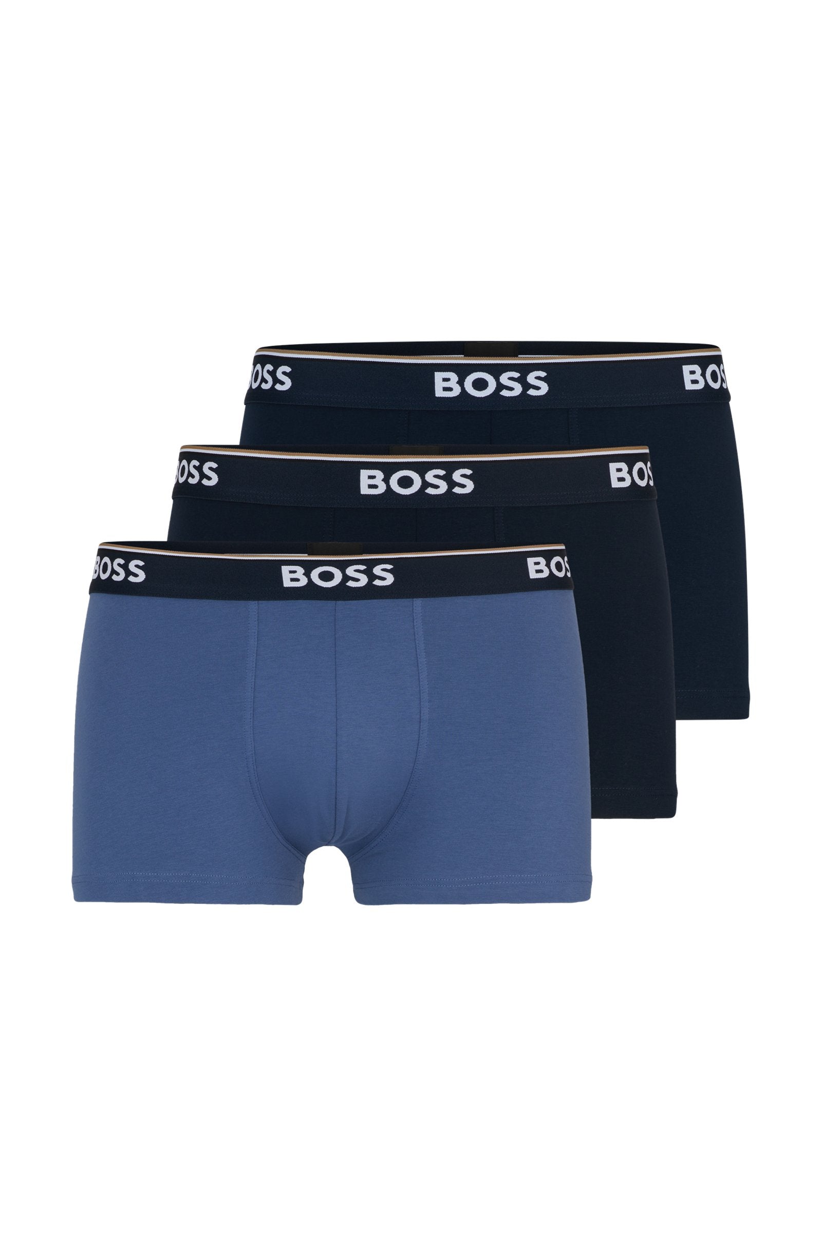 BOSS - Boxed 3-Pack Of Cotton Trunks With Logo Waistbands 50508985 987