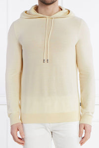 BOSS - TRAPANI Knitted Cotton Blend Hoodie In Open White 50511771 131