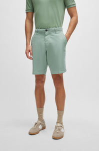 BOSS - SLICE-SHORT Open Green Slim Fit Shorts In Stretch Cotton 50512524 373