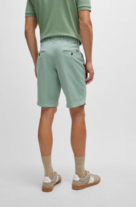 BOSS - SLICE-SHORT Open Green Slim Fit Shorts In Stretch Cotton 50512524 373