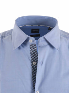 BOSS - H-HANK-KENT - Light Blue Slim Fit Stretch Cotton Twill Shirt 50512824 450
