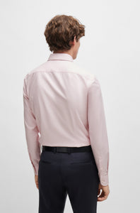 BOSS - H-HANK-KENT - Light Pink Slim Fit Stretch Cotton Twill Shirt 50512824 688