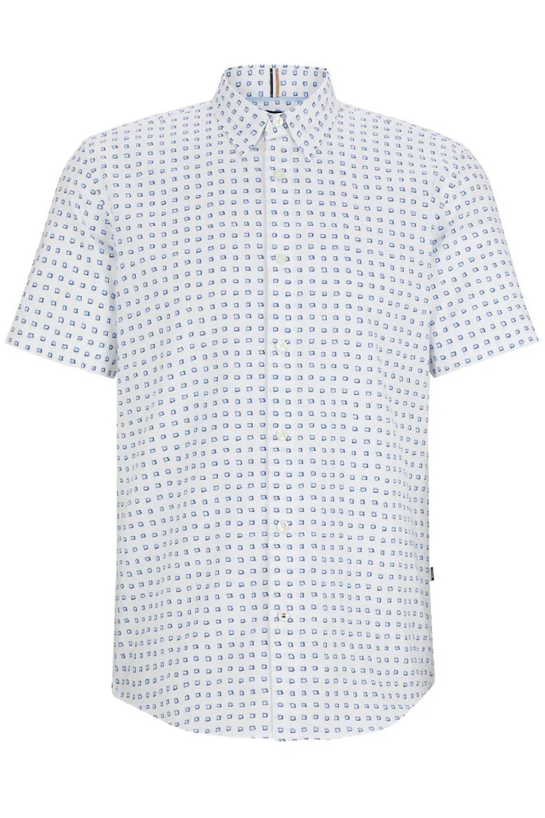 BOSS -  S-ROAN-KEN Slim Fit Short Sleeve Shirt In White With All Over Print 50513394 100