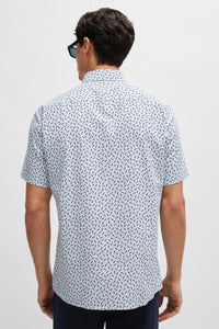 BOSS -  S-ROAN-KEN Slim Fit Short Sleeve Shirt In Light Pastel Blue 50513394 450