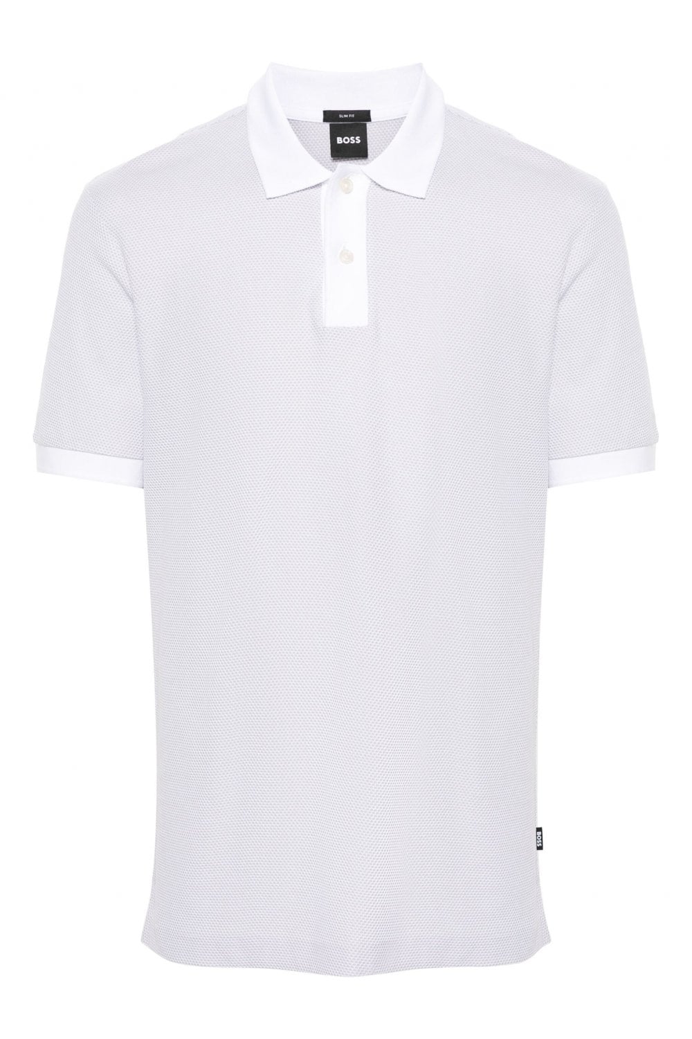 BOSS - PHILLIPSON 37 Silver White SLIM FIT Two Tone Polo Shirt 50513580 100