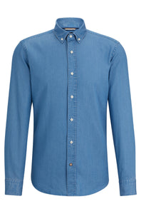 BOSS - Bright Blue Casual Fit Shirt With Button Down Collar 50513728 437