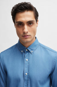 BOSS - Bright Blue Casual Fit Shirt With Button Down Collar 50513728 437