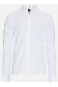 BOSS - S-ROAN-KENT - White Jersey Stretch Cotton Shirt 50513759 100