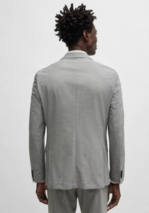 BOSS - P-HUGE-2Pcs - Silver Grey Slim Fit Suit With Micro Weave 50514628 041