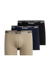 BOSS - 3-Pack Of Stretch Cotton Boxer Briefs With Logo Waistbands 50514926 972