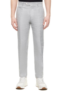 BOSS - C-GENIUS-242 Silver Slim Fit Trousers In Linen Blend 50515102 041