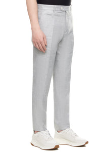 BOSS - C-GENIUS-242 Silver Slim Fit Trousers In Linen Blend 50515102 041